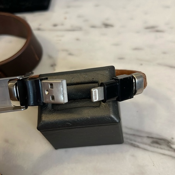 Men Leather Cuffs and USB Charging Cord Bracelet - Picture 11 of 11